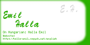 emil halla business card